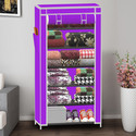 SPIRITED 1 Door 6 Shelf Solid PP Collapsible Wardrobe (Finish Color - A6 Purple, DIY(Do-It-Yourself))