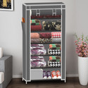SPIRITED 1 Door 6 Shelf Solid PP Collapsible Wardrobe (Finish Color - A6 Grey, DIY(Do-It-Yourself))