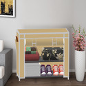 SPIRITED 2 Layer Solid PP Collapsible Wardrobe (Finish Color - A2 Beige, DIY(Do-It-Yourself))