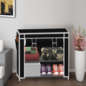 SPIRITED 2 Layer Solid PP Collapsible Wardrobe (Finish Color - A2 Black, DIY(Do-It-Yourself))