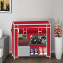 SPIRITED 2 Layer Solid PP Collapsible Wardrobe (Finish Color - A2 Red, DIY(Do-It-Yourself))