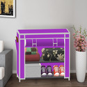 SPIRITED 2 Layer Solid PP Collapsible Wardrobe (Finish Color - A2 Purple, DIY(Do-It-Yourself))