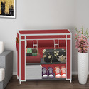 SPIRITED 2 Layer Solid PP Collapsible Wardrobe (Finish Color - A2 Maroon, DIY(Do-It-Yourself))