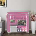 SPIRITED 2 Layer Solid PP Collapsible Wardrobe (Finish Color - A2 Pink, DIY(Do-It-Yourself))