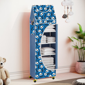 spirited 6 cabinet baby almirah kids wardrobe folding almirahwith wheels carbon steel collapsible wardrobe finish color - before christmas digital print diydo-it-yourself