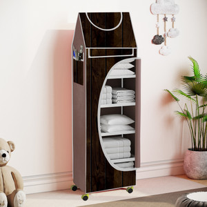 spirited 6 cabinet baby almirah kids wardrobe folding almirahwith wheels carbon steel collapsible wardrobe finish color - wood digital print diydo-it-yourself