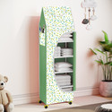 SPIRITED 6 Cabinet Baby Almirah, Kids Wardrobe, Folding Almirah,With Wheels Carbon Steel Collapsible Wardrobe (Finish Color - Leaf Digital Print, DIY(Do-It-Yourself))