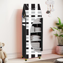SPIRITED 6 Cabinet Baby Almirah, Kids Wardrobe, Folding Almirah,With Wheels Carbon Steel Collapsible Wardrobe (Finish Color - French Door Digital Print, DIY(Do-It-Yourself))