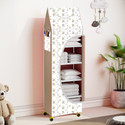 SPIRITED 6 Cabinet Baby Almirah, Kids Wardrobe, Folding Almirah,With Wheels Carbon Steel Collapsible Wardrobe (Finish Color - Dog Digital Print, DIY(Do-It-Yourself))