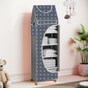 SPIRITED 6 Cabinet Baby Almirah, Kids Wardrobe, Folding Almirah,With Wheels Carbon Steel Collapsible Wardrobe (Finish Color - Curtsins Digital Print, DIY(Do-It-Yourself))