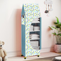 SPIRITED 6 Cabinet Baby Almirah, Kids Wardrobe, Folding Almirah,With Wheels Carbon Steel Collapsible Wardrobe (Finish Color - Colourful Leavs Digital Print, DIY(Do-It-Yourself))