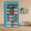 SPIRITED 8 Shelf Multipurpose Use PP Collapsible Wardrobe (Finish Color - A8 Sky Blue, DIY(Do-It-Yourself))