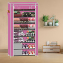 SPIRITED 8 Shelf Multipurpose Use PP Collapsible Wardrobe (Finish Color - A8 Pink, DIY(Do-It-Yourself))