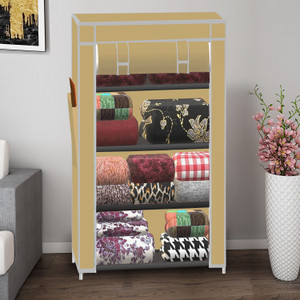 spirited a4 unique color pp collapsible wardrobe finish color - a4 beige diydo-it-yourself
