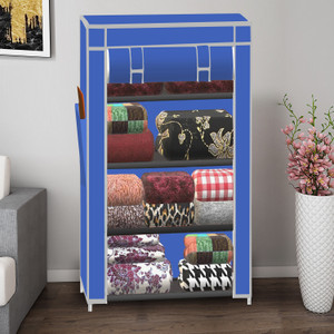 spirited a4 unique color pp collapsible wardrobe finish color - a4 blue diydo-it-yourself
