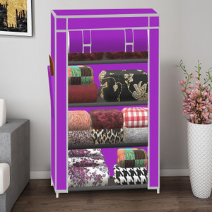 spirited a4 unique color pp collapsible wardrobe finish color - a4 purple diydo-it-yourself