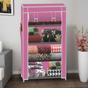 SPIRITED A4 Unique Color PP Collapsible Wardrobe (Finish Color - A4 Pink, DIY(Do-It-Yourself))