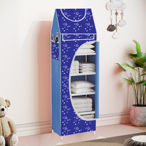 spirited baby 6 shelve unbreakable material carbon steel collapsible wardrobe finish color - christmas cover print diydo-it-yourself