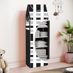 spirited baby 6 shelve unbreakable material carbon steel collapsible wardrobe finish color - french door cover print diydo-it-yourself