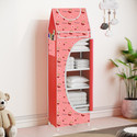 SPIRITED Baby 6 Shelve Unbreakable Material Carbon Steel Collapsible Wardrobe (Finish Color - Cherry Cover Print, DIY(Do-It-Yourself))