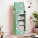 SPIRITED Baby 6 Shelve Unbreakable Material Carbon Steel Collapsible Wardrobe (Finish Color - Cartoon Rabbit Cover Print, DIY(Do-It-Yourself))