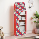 SPIRITED Baby 6 Shelve Unbreakable Material Carbon Steel Collapsible Wardrobe (Finish Color - Diamond Wall Cover Print, DIY(Do-It-Yourself))