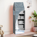 SPIRITED Baby 6 Shelve Unbreakable Material Carbon Steel Collapsible Wardrobe (Finish Color - Felling Snow Cover Print, DIY(Do-It-Yourself))