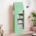 SPIRITED Baby 6 Shelve Unbreakable Material Carbon Steel Collapsible Wardrobe (Finish Color - White Bubble Cover Print, DIY(Do-It-Yourself))
