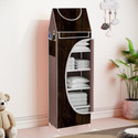 SPIRITED Baby 6 Shelve Unbreakable Material Carbon Steel Collapsible Wardrobe (Finish Color - Wood Cover Print, DIY(Do-It-Yourself))