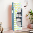 SPIRITED Baby 6 Shelve Unbreakable Material Carbon Steel Collapsible Wardrobe (Finish Color - Colourful Leavs Cover Print, DIY(Do-It-Yourself))