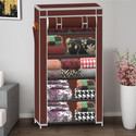 SPIRITED Unique collapsible wardrobe 5 shelf PP Collapsible Wardrobe (Finish Color - A5 Brown, DIY(Do-It-Yourself))