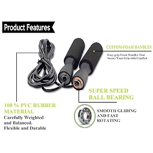 spirojumpingskipping rope with comfortable plastic foam handle with bearing for weight reducingwarm-upgymsports amp fitness color-orange
