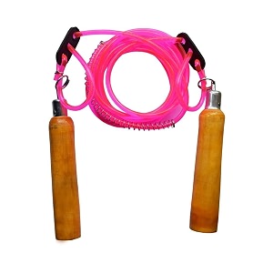 spiro jumpingskipping rope with comfortable wooden handle for weight reducingwarm-upgymsports amp fitness color- pink