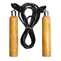 SPIRO Jumping/Skipping Rope with Comfortable Wooden Handle for Weight REDUCING/Warm-UP/Gym/Sports &amp; Fitness (Color- Black)