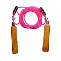 SPIRO Jumping/Skipping Rope with Comfortable Wooden Handle for Weight REDUCING/Warm-UP/Gym/Sports &amp; Fitness (Color- Pink)