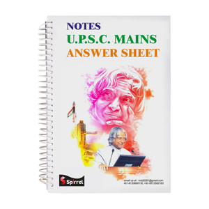 spirrel upsc spiral mains answer writing civil exam booklet 70gsm a4 notebook transparent cover 200 pages