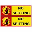 No Spitting Sign Sticker Board 20.5 x