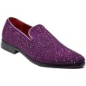 SPK26 Men's Vintage Velvet Rhinestone Designer Dress Loafers Slip On Shoes Classic Tuxedo Dress Shoes