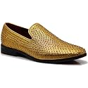 SPK26 Men's Vintage Velvet Rhinestone Designer Dress Loafers Slip On Shoes Classic Tuxedo Dress Shoes