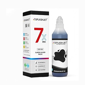 splashjet t664 compatible refill ink for epson l130 l360 l380 l361 l565 l210 l220 l310 l350 l355 l365 l385 l405 l455 l485 l605 l1300 printer ink - 500gm x black ink bottle - 505222