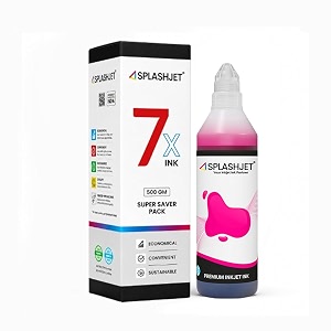 splashjet t664 compatible refill ink for epson l130 l360 l380 l361 l565 l210 l220 l310 l350 l355 l365 l385 l405 l455 l485 l605 l1300 printer ink - 500gm x magenta ink bottle - 505224