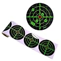 Splatter Shooting Targets 6 Inch Reactive Paper Target Stickers 100 Self Adhesive Target Roll for BB Gun, Pellet Gun, Airsoft, Rifle Indoor and Outdoor Shooting Range