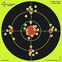 Splatterburst Targets - 12 inch Multi-Bullseye Splatter Target - Easily See Your Shots Burst Bright Fluorescent Yellow Upon Impact - Made in USA