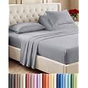 Flex Top Split Head King 4 Piece Sheet Set - Soft &amp; Breathable - Steel Blue