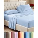 Flex Top Split Head King 4 Piece Sheet Set - Soft &amp; Breathable - Light Blue