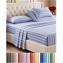 Flex Top Split Head King 4 Piece Sheet Set - Soft &amp; Cooling - Blue Stripes