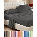 Flex Top Split Head King 4 Piece Sheet Set - Soft &amp; Breathable - Charcoal