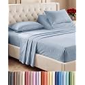 Flex Top Split Head King 4 Piece Sheet Set - Ultra-Soft - Heathered Blue