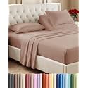 Flex Top Split Head King 4 Piece Sheet Set - Ultra-Soft, Breathable - Mauve