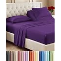 Flex Top Split Head King 4 Piece Sheet Set - Ultra-Soft &amp; Cooling - Purple